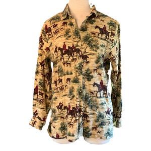 Equestrian-Themed Button Down Shirt